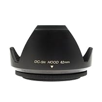 Mennon DC-sn 62 Improved Screw Mount 62mm Flower Lens Hood with Cap, Black