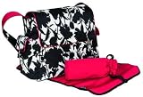 OiOi Black and White Floral Messenger Diaper Bag