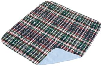 Essential Medical Supply Quik-Sorb Plaid Reusable Underpad, 24" X 36", 3 Count