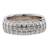 14K White Gold 3/4 ct. Machine Set Diamond Wedding Band (F-G Color, VS Clarity)