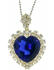 18K Yellow Gold Tanzanite and Diamond Heart Shaped Pendant -- LIFETIME WARRANTY