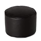 Review   / Round Beanbag Stool in BLACK Faux Leather