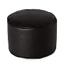 Round Beanbag Stool in BLACK Faux Leather