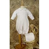 Little Things Mean a Lot Benjamin Cotton Christening Romper - CB938124