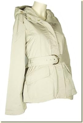 Rainforest - Women's Short Khaki Belted Hooded Raincoat
