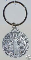 Key Ring the Medal of St. Benedict - 1 1/2" dia. - Made of Genuine Pewter