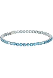 14k White Gold and Gemstone Tennis Bracelet