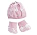 Dwellstudio Organic Hat and Booties Set, Dots Petal, 0-6 Months