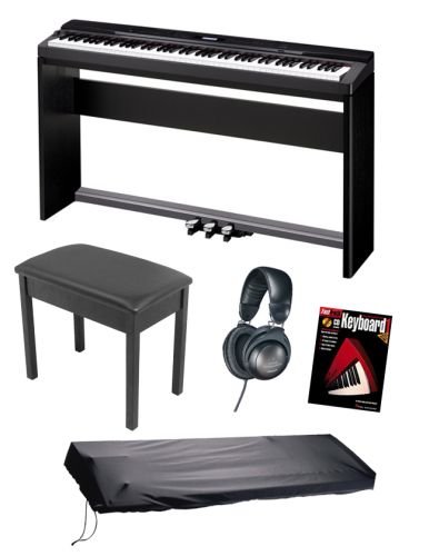 Casio PX330 Privia Digital Piano Keyboard BUNDLE including Furniture Stand - Pedalboard - Bench - Headphones - Dustcover and Book product image