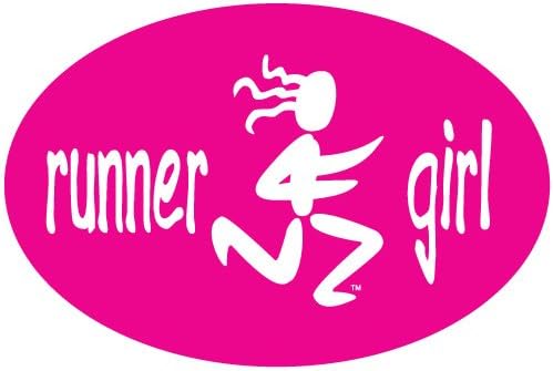 Pink Runner Girl Oval Magnet