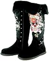 ED HARDY Snowblazers Womens Suede Fur Boots Tiger Rhinestones Tan