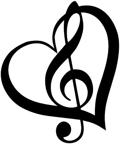 TREBLE CLEF HEART, Yeti Tumbler Decal, Yeti Decal, Yeti Rambler Decal,Yeti Tumbler Decal, Ozark Tumbler Decal, Wall Vinyl Decal, Ozark Trail Decal, RTIC, Vinyl Decal