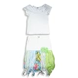 Beautiful Girl - Girls Short Sleeve Skirt Set, White, Multi