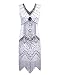 PrettyGuide Women's 1920s V Neck Beaded Sequin Art Deco Gatsby Inspired Flapper Dress