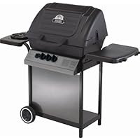 Broil-Mate Model 155164 Liquid Propane 44,000 BTU Gas Grill with 10,000 BTU Side Burner, Black and Black Chrome