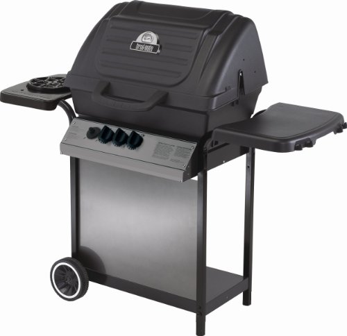 Broil-Mate Model 155164 Liquid Propane 44,000 BTU Gas Grill with 10,000 BTU Side Burner, Black and Black Chrome