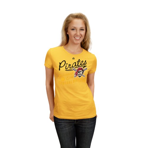 MLB Pittsburgh Pirates Women's Short Sleeve Crew Neck Tee (Yellow Gold, XX-Large)