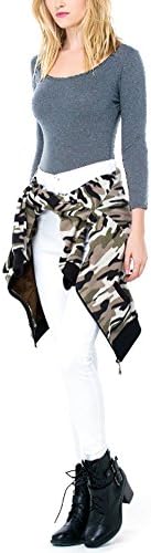 Basic Solid Cotton 3/4 Sleeve Round Neck Bodysuit Snap Button Top S M L (S, H.Gray)