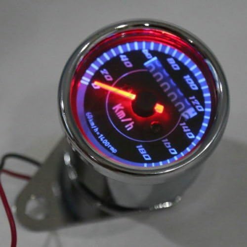 Universal Motorcycle Classic LED Odometer Speed Speedometer Gauge Km/h New