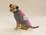 GRAY/PINK - MEDIUM - Tonal Argyle Dog Sweater