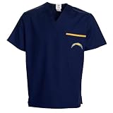Scrub Dudz San Diego Chargers Solid Print Scrub Top Medium
