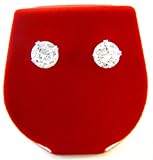Sterling Silver Round Cubic Zirconium Stud Earrings – 3/8 MM [Apparel]