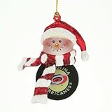 SC Sports Carolina Hurricanes 3" Striped Snowman Puck Ornament 6-Pack