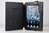 DMS Deluxe Leather multi-view Case/Folio with Stand Feature for Apple iPad 16GB, 32GB, 64GB WiFi + Wifi 3G (Black)