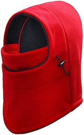 Powerpower Fleece Windproof Ski Face Mask Balaclavas Hood (Red)