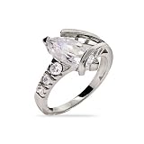 Eve's Addiction Marquise Cut CZ Engagement Ring- CLEARANCE- FINAL SALE