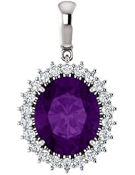 Platinum 12.00x10.00mm Oval Cut Chatham Created Alexandrite and Diamond Pendant -- LIFETIME WARRANTY