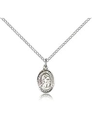 .925 Sterling Silver Saint St. Gabriel the Archangel Medal Pendant 1/2 x 1/4 Inches Messengers-9039- Comes with a .925 Sterling Silver Lite Curb Chain Neckace And a Black velvet Box