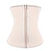 Lover-Beauty Women's Zipper Latex Workout Corset Waist Training Cincher