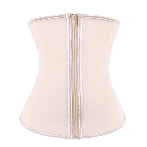 Lover-Beauty Women's Zipper Latex Workout Corset Waist Training Cincher