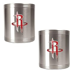 Houston Rockets NBA 2pc Stainless Steel Can Holder Set - Primary Logo by Great American Products