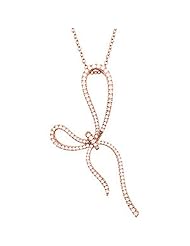 14K Rose Gold Diamond Bow Necklace - 0.50 Ct. -- LIFETIME WARRANTY