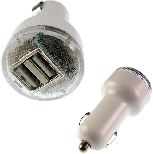 Twin USB In Car Charger For Nokia X1-01 / White Design