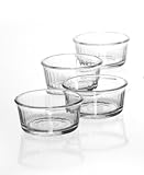 Pastetenform - Ragout fin Auflaufform 4 Backformen rund aus Glas !!