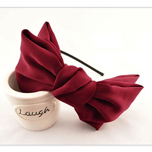DDU(TM) 1Pc Red- Fashion Sweet Korean Style Big Bowknot Hair Band Bow Headband Hair Accessory