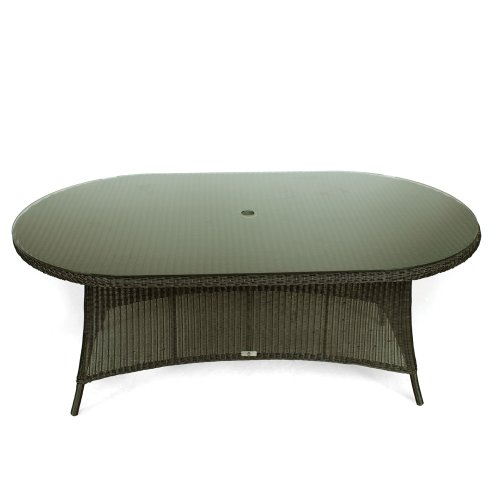 Outdoor Rattan Garden Patio Black Small Oval Table
