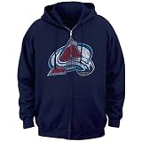 Majestic Colorado Avalanche Distressed Logo Full Zip Hooded Sweatshirt