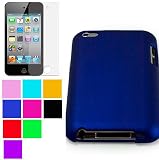 Blue Hard Cover for iPod touch 4th gen for New Ipod Touch 4th Generation with Camera Suitable for 8G 32G 64G + New Ipod Touch 4G Clear Screen Protector , Blue