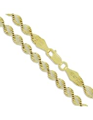 Sterling Silver Magic Twist Rope Chain 4mm Solid 925 Italy 2 Tone Necklace 24"