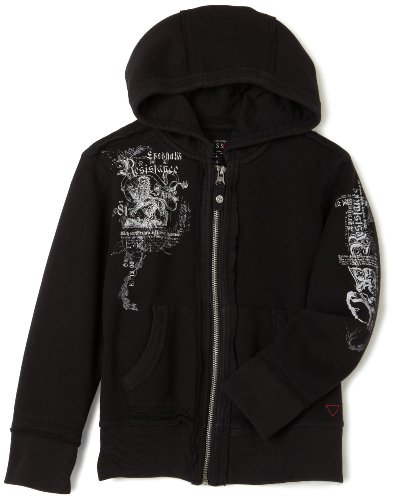 Guess Boys 2-7 Long Sleeve Zip-Front Jackson Hoody - Black - L(7)