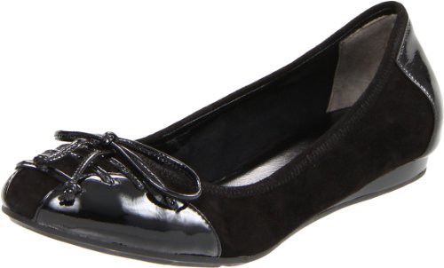 Cole Haan Women's Air Tali Ballet Flat,Black Suede/Black Patent,8.5 B US