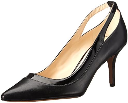 Nine West Women's Kano Leather Dress Pump, Black/Black, 5.5 M US