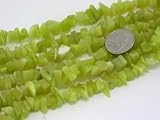 GARDEN FRESH OLIVE JADE GEM CHIPS BEADS NECKLACE 36