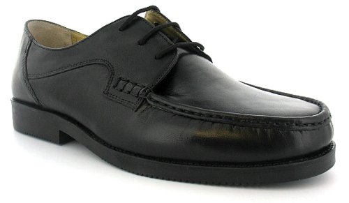 New Mens/Gents Black Wide Fitting Lace Up Leather Upper Formal Shoes. - Black - UK 10