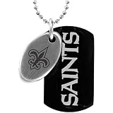 Team Titanium New Orleans Saints 2 Piece Logo Steel & Black Dog Tag