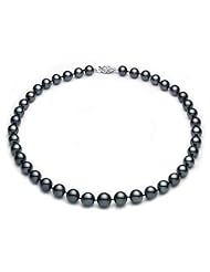PremiumPearl 7-7.5mm AA+ Quality Black Freshwater Pearl Necklace